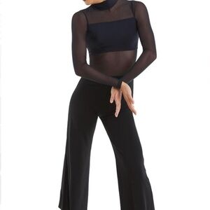 Weissman Culotte Unitard With Mesh